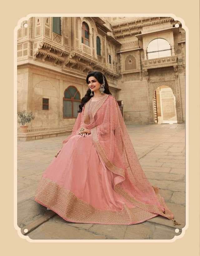 Silk Embroidery Gown With Dupatta - MYLUXURY LANE ENTERPRISE